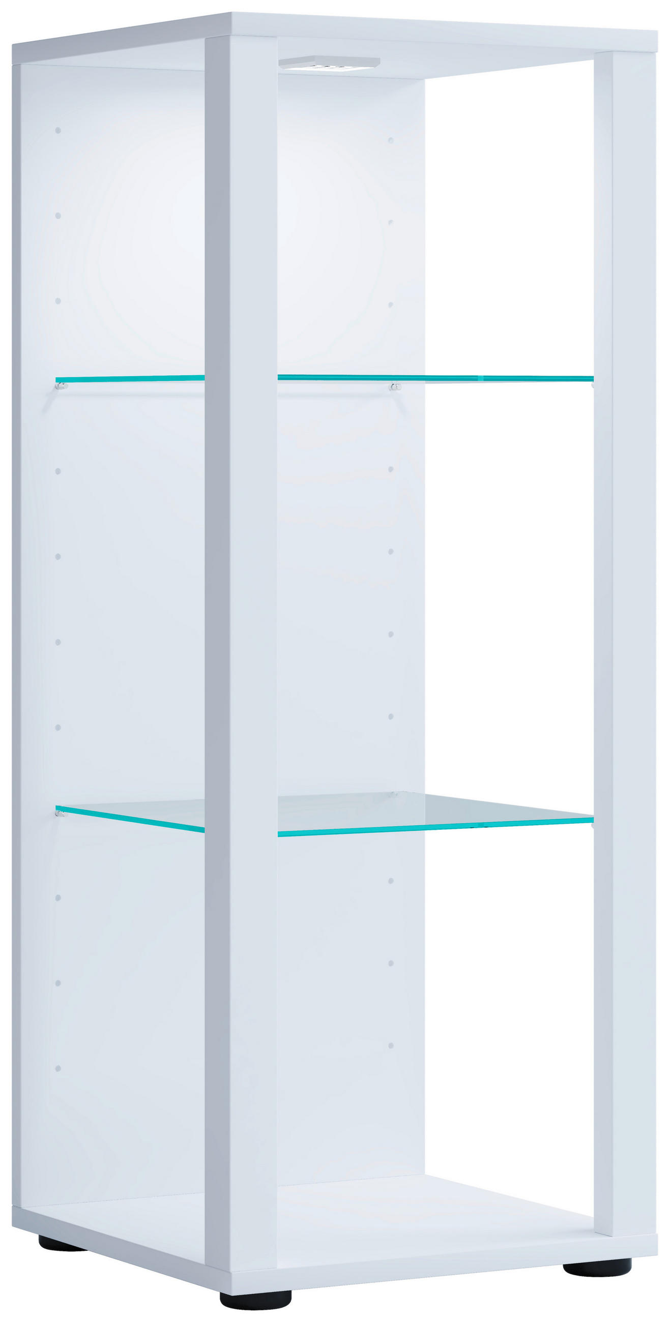 VITRINE in Weiss  - Weiss/Schwarz, Modern, Glas/Holzwerkstoff (35/90/35cm) - MID.YOU