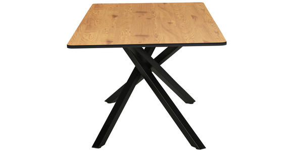 ESSTISCH rechteckig Eichefarben - Eichefarben/Schwarz, Design, Holzwerkstoff/Metall (180/90/75cm) - Carryhome