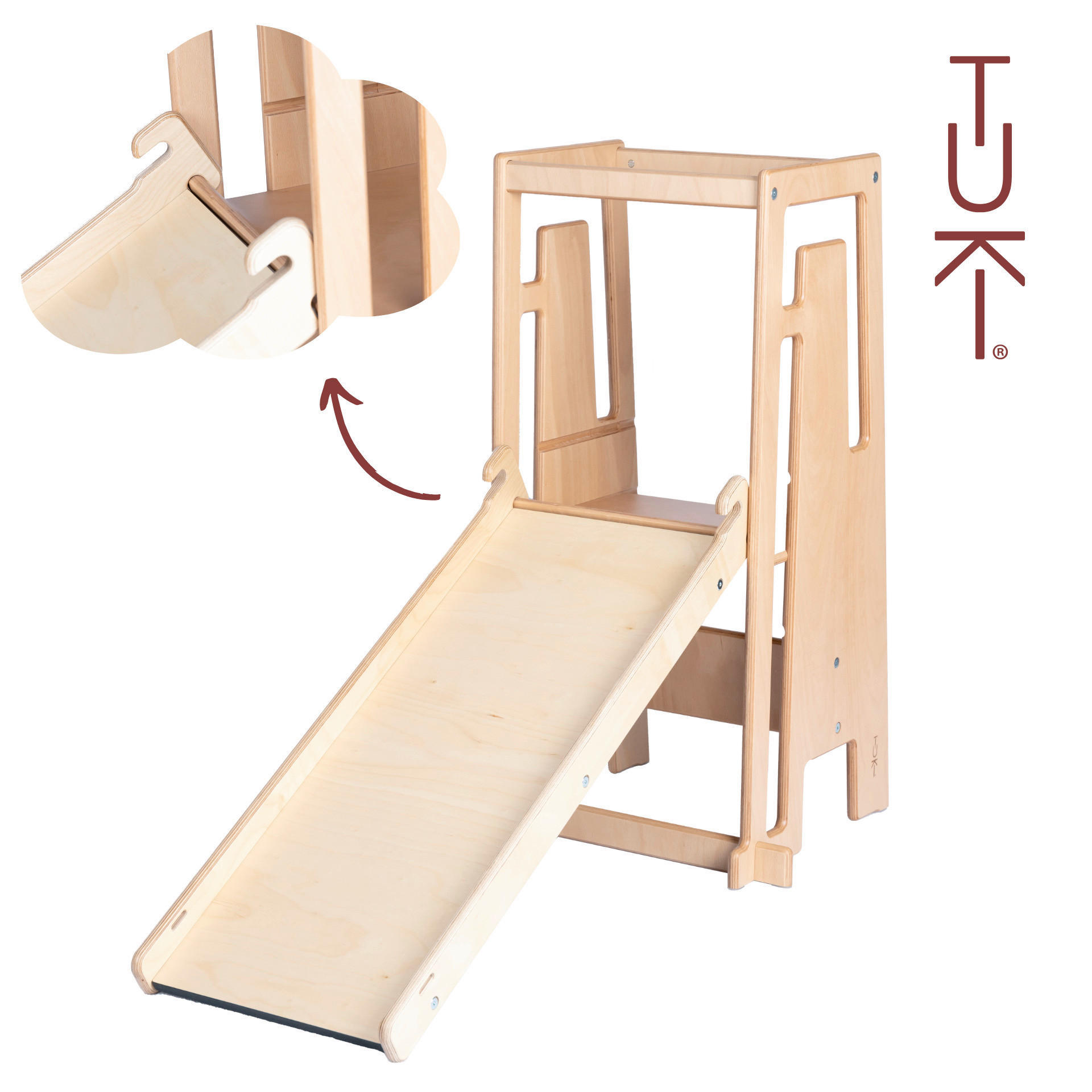 RUTSCHE MIT MALTAFEL Tuki  - Buchefarben, Basics, Holz (90.5/10/36.6cm)