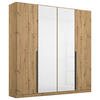 DREHTÜRENSCHRANK in Weiss, Eiche Artisan  - Weiss/Eiche Artisan, Modern, Glas/Holzwerkstoff (181/210/54cm) - Rauch Möbel