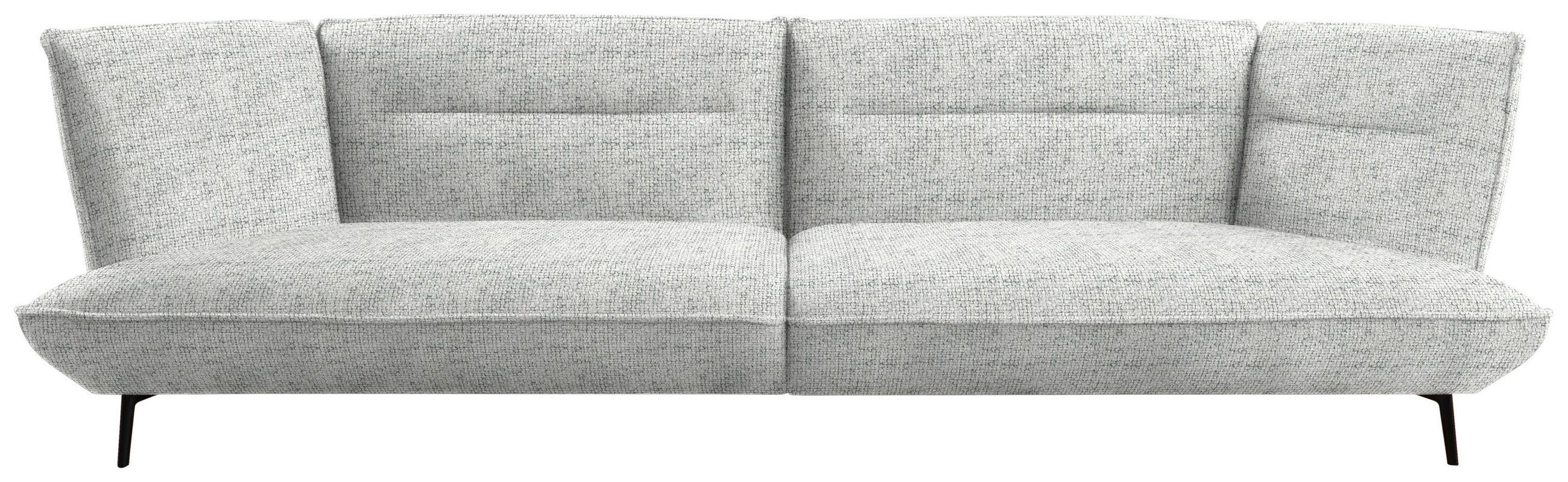 MEGASOFA in Flachgewebe Hellgrau  - Hellgrau/Schwarz, Design, Holzwerkstoff/Textil (339/92/99cm) - Moderano