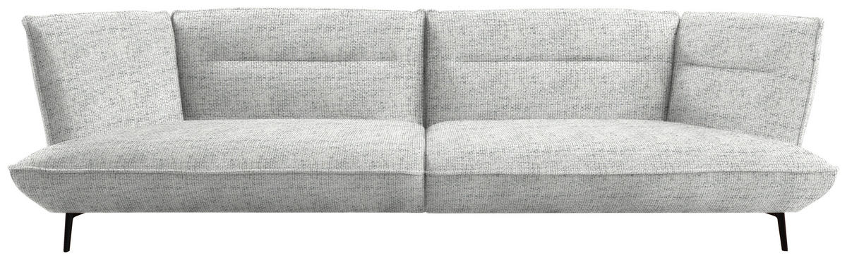 MEGASOFA in Flachgewebe Hellgrau  - Hellgrau/Schwarz, Design, Holzwerkstoff/Textil (339/92/99cm) - Moderano
