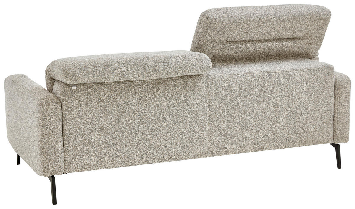 3-SITZER-SOFA Chenille Sandfarben  - Sandfarben/Schwarz, Design, Textil/Metall (210/82/107cm) - Dieter Knoll