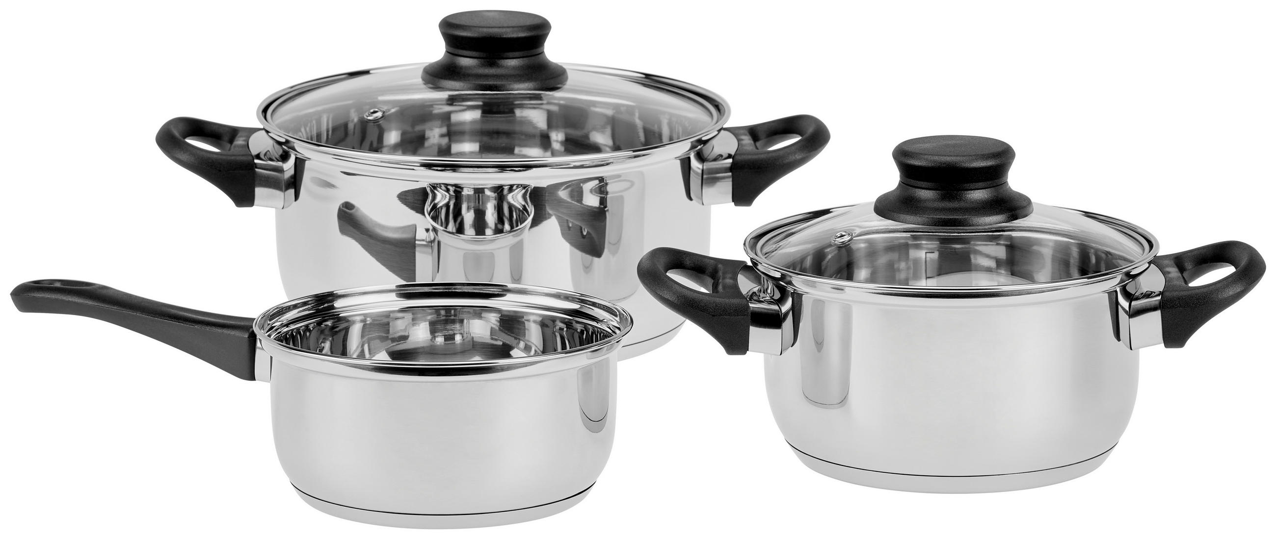 SET DE OALE 5 piese  - străveziu/culoare inox, Design, sticlă/metal - Luca Bessoni