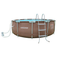 POOL-SET POOLSET 100R 366/100 cm  - Braun, KONVENTIONELL, Kunststoff/Metall (366/100cm) - Atrigo
