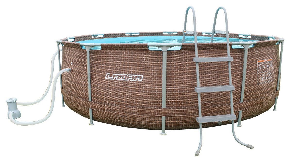 POOL-SET POOLSET 100R 366/100 cm  - Braun, KONVENTIONELL, Kunststoff/Metall (366/100cm) - Atrigo