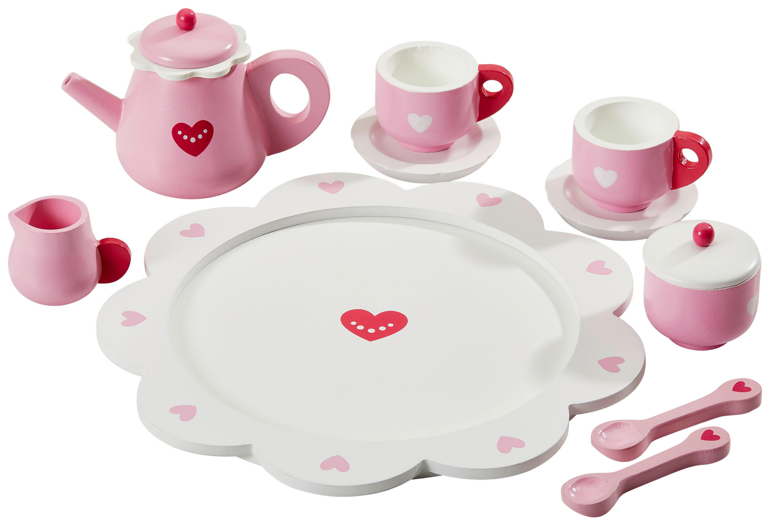 Kinder Teeservice - Rosa/Weiß, Basics, Holzwerkstoff (24/9,5cm) - My Baby Lou