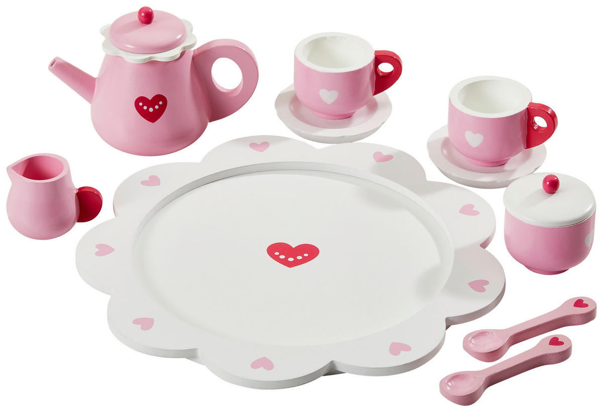 Kinder Teeservice - Rosa/Weiß, Basics, Holzwerkstoff (24/9,5cm) - My Baby Lou