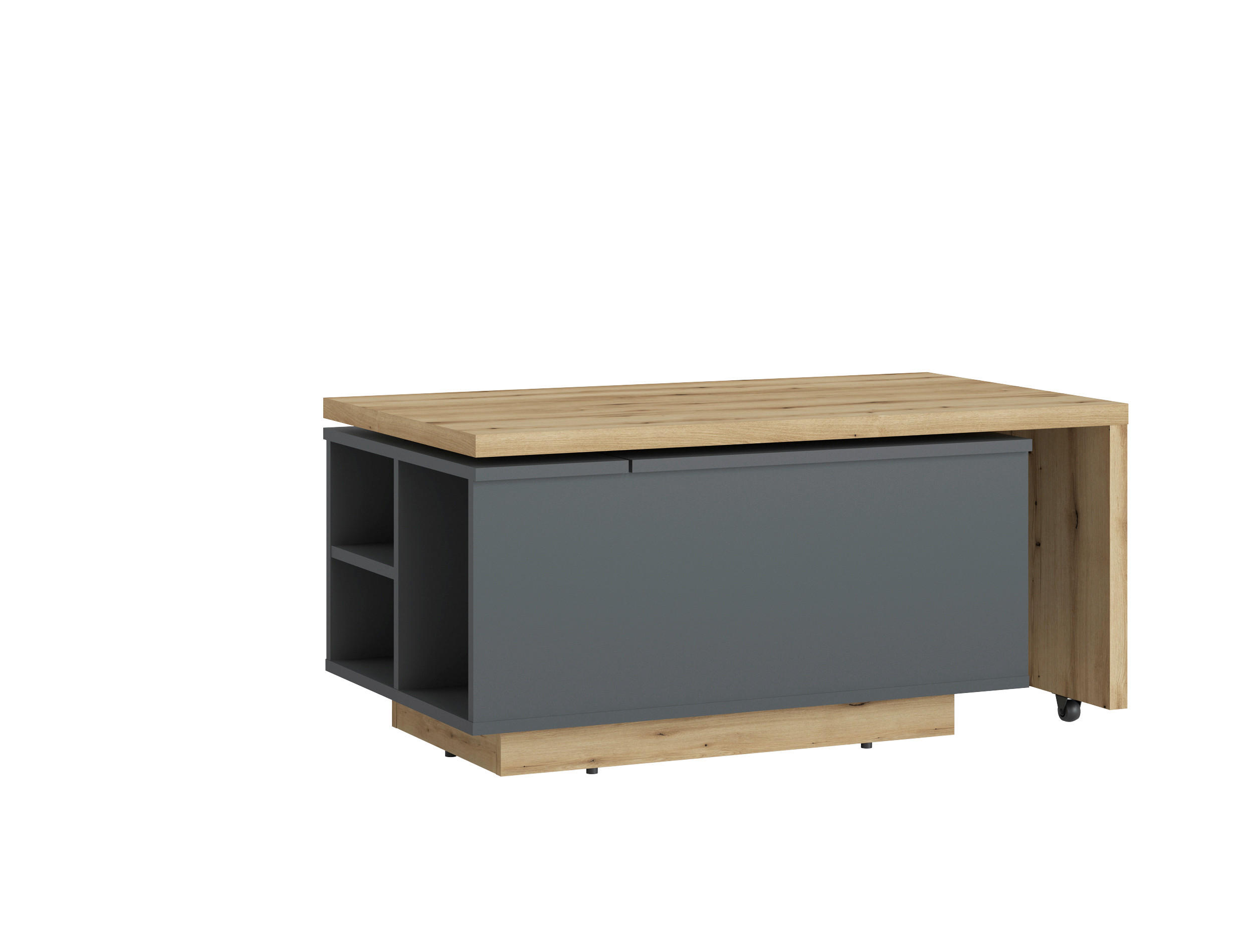 COUCHTISCH rechteckig Anthrazit, Eichefarben  - Eichefarben/Anthrazit, Design, Holzwerkstoff (95/43,5/54cm) - Livetastic