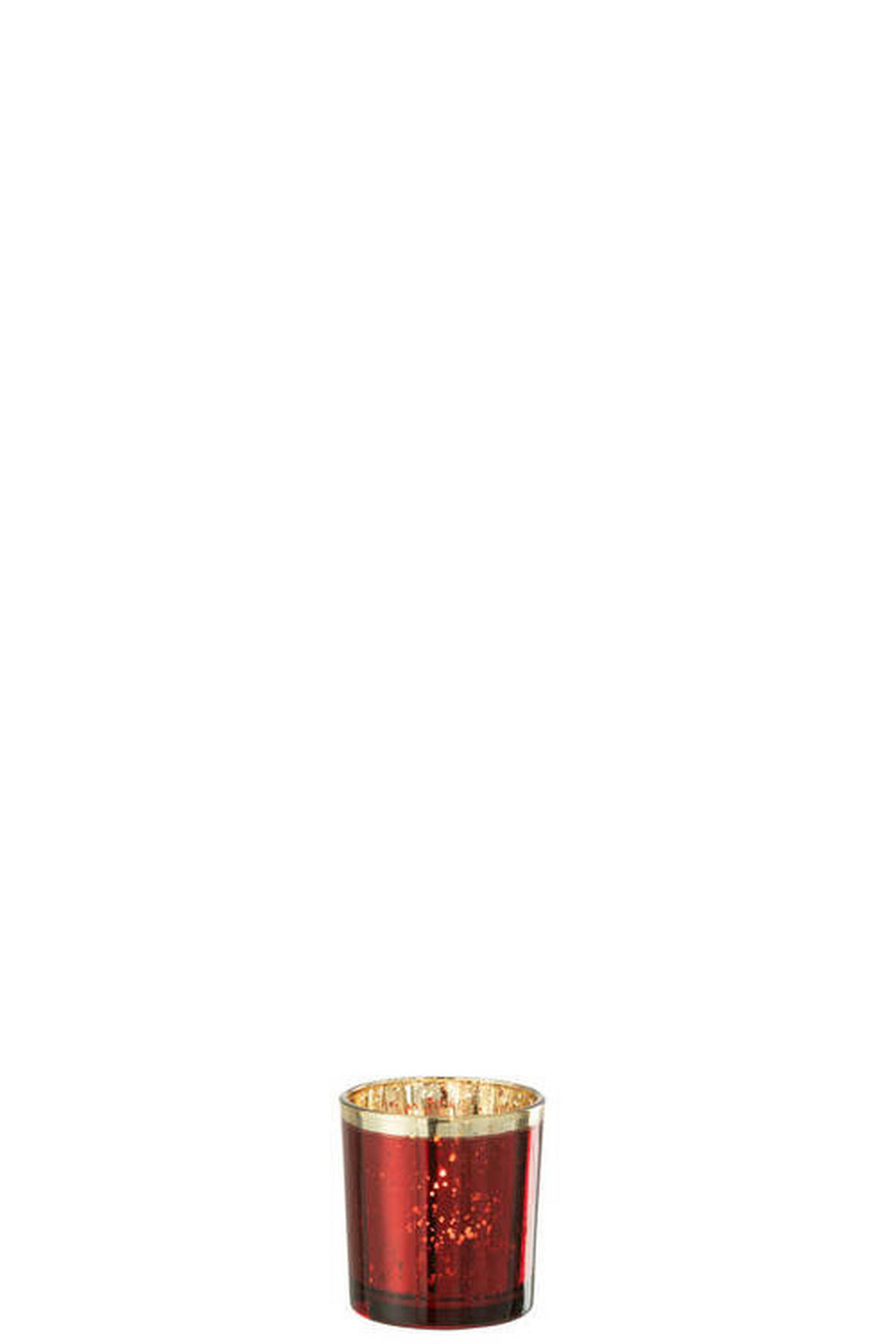 PORTE-BOUGIE CHAUFFE-PLAT - Rot/Goldfarben, Basics, Glas (10/10/12,5cm)