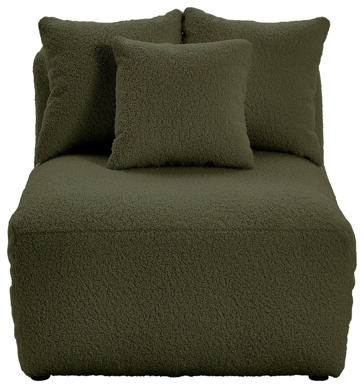 SOFAELEMENT in Flachgewebe, Teddystoff Olivgrün  - Olivgrün, Trend, Textil (85/70/122cm) - Livetastic