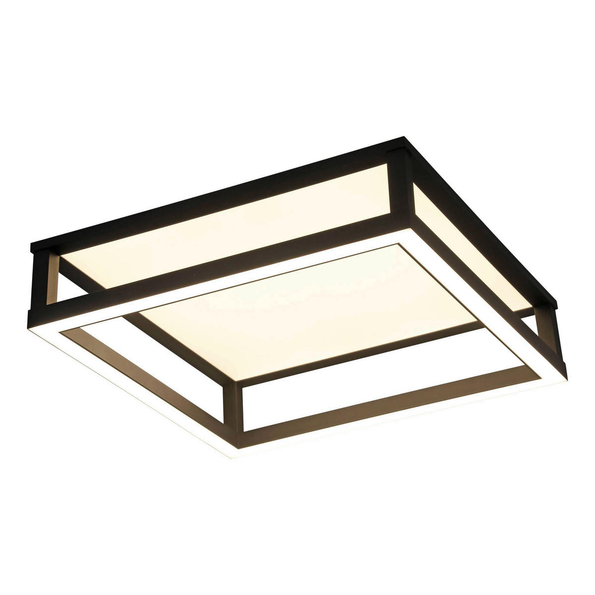 DECKENLEUCHTE    45/45/15 cm  - Schwarz/Weiß, Design, Kunststoff/Metall (45/45/15cm) - Eglo