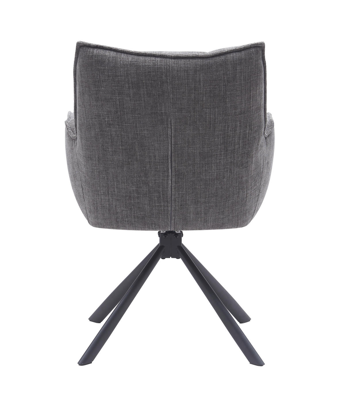 ARMLEHNSTUHL-SET 2 Stück Sitzfläche 360° drehbar, automatische Rückholfunktion, gepolsterte Armlehnen Chenille  - Graphitfarben/Schwarz, MODERN, Textil/Metall (59/86/65cm) - Livetastic