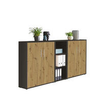 AKTENSCHRANK Anthrazit, Eiche Artisan  - Anthrazit/Eiche Artisan, MODERN, Holzwerkstoff (212,9/113,6/33cm) - MID.YOU