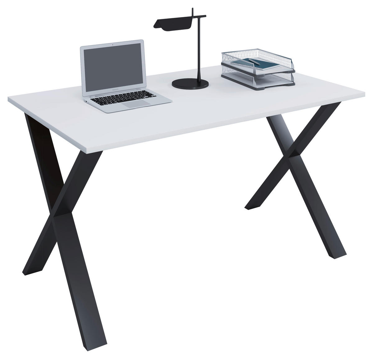 SCHREIBTISCH 140/50/76 cm  in Schwarz, Weiß  - Schwarz/Weiß, MODERN, Holzwerkstoff/Metall (140/50/76cm) - MID.YOU