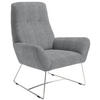SESSEL Flachgewebe Grau    - Chromfarben/Grau, Design, Textil/Metall (82/102/81cm) - Pure Home Lifestyle