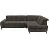 ECKSOFA in Chenille Fango  - Fango/Schwarz, Design, Textil/Metall (310/220cm) - Beldomo Style