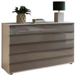 KOMMODE  in 141/86/43 cm  - Schieferfarben/Schwarz, Design, Glas/Holzwerkstoff (141/86/43cm) - Dieter Knoll