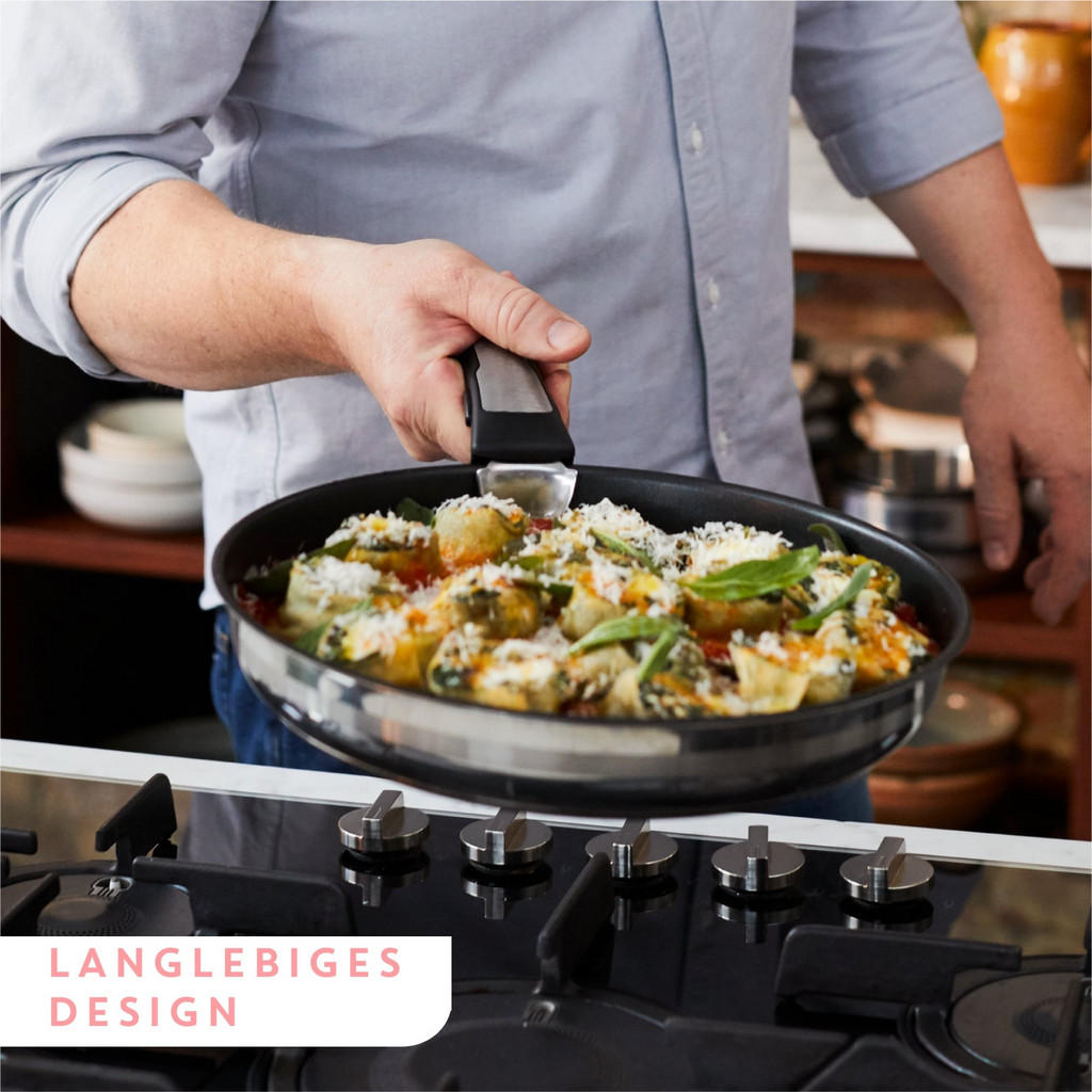 Thumbnail - Tefal Pfannenset Jamie Oliver Ingenio G6, Schwarz, Edelstahl, Metall, 2-teilig, rund, 33x12x33 cm, abnehmbarer Griff, hi...