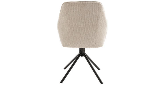 ARMLEHNSTUHL  Sitzfläche 180° drehbar, automatische Rückholfunktion  - Creme/Schwarz, Design, Textil/Metall (59/88/63cm) - Carryhome