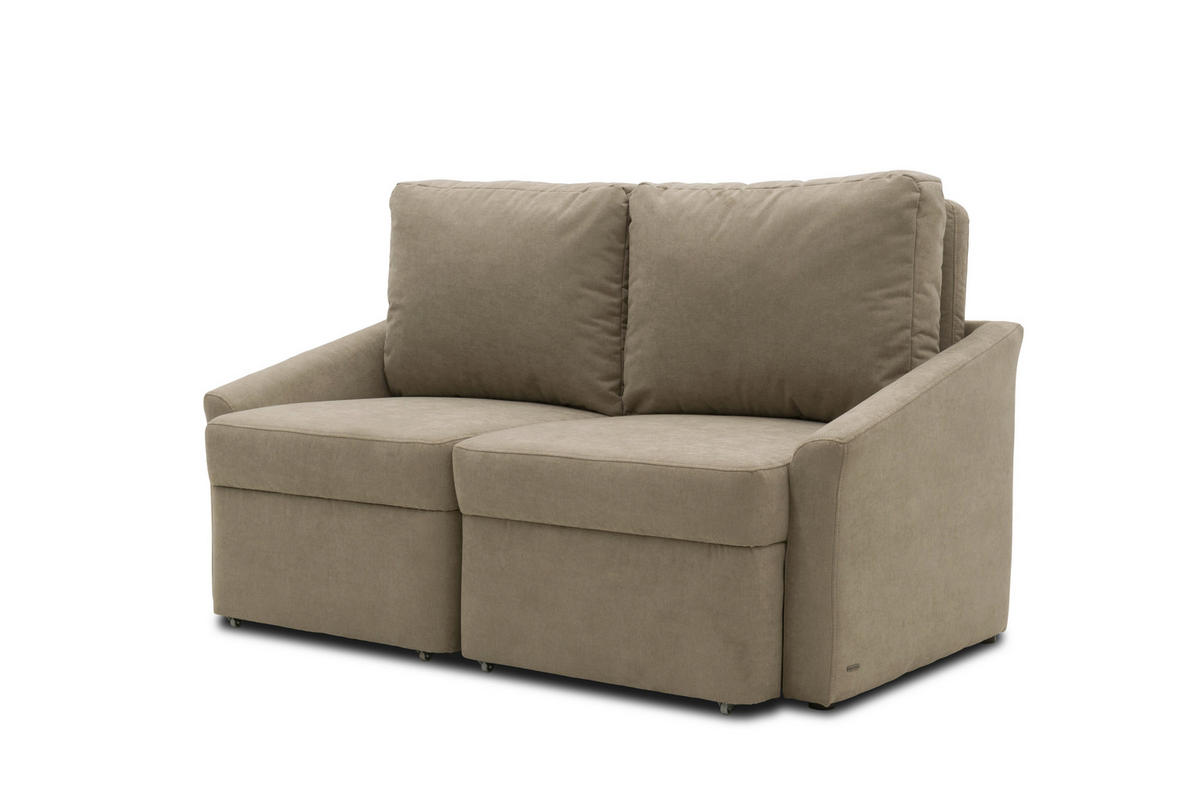 SCHLAFSOFA Mikrofaser Beige  - Beige/Schwarz, Basics, Kunststoff/Textil (168/86/96cm) - MID.YOU