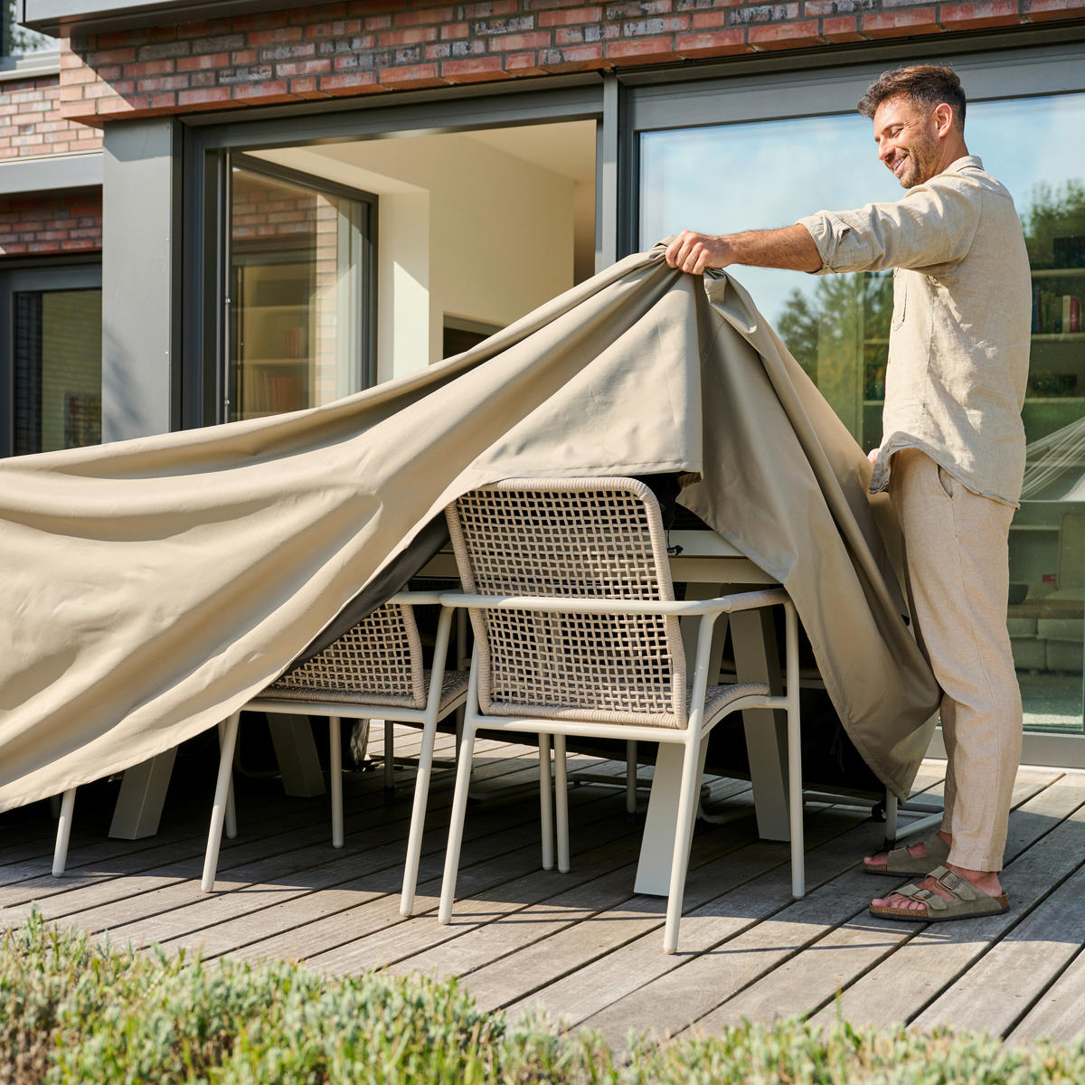 SCHUTZHÜLLE 150/100/240 cm  - Beige, MODERN, Kunststoff (150/100/240cm) - Siena Garden