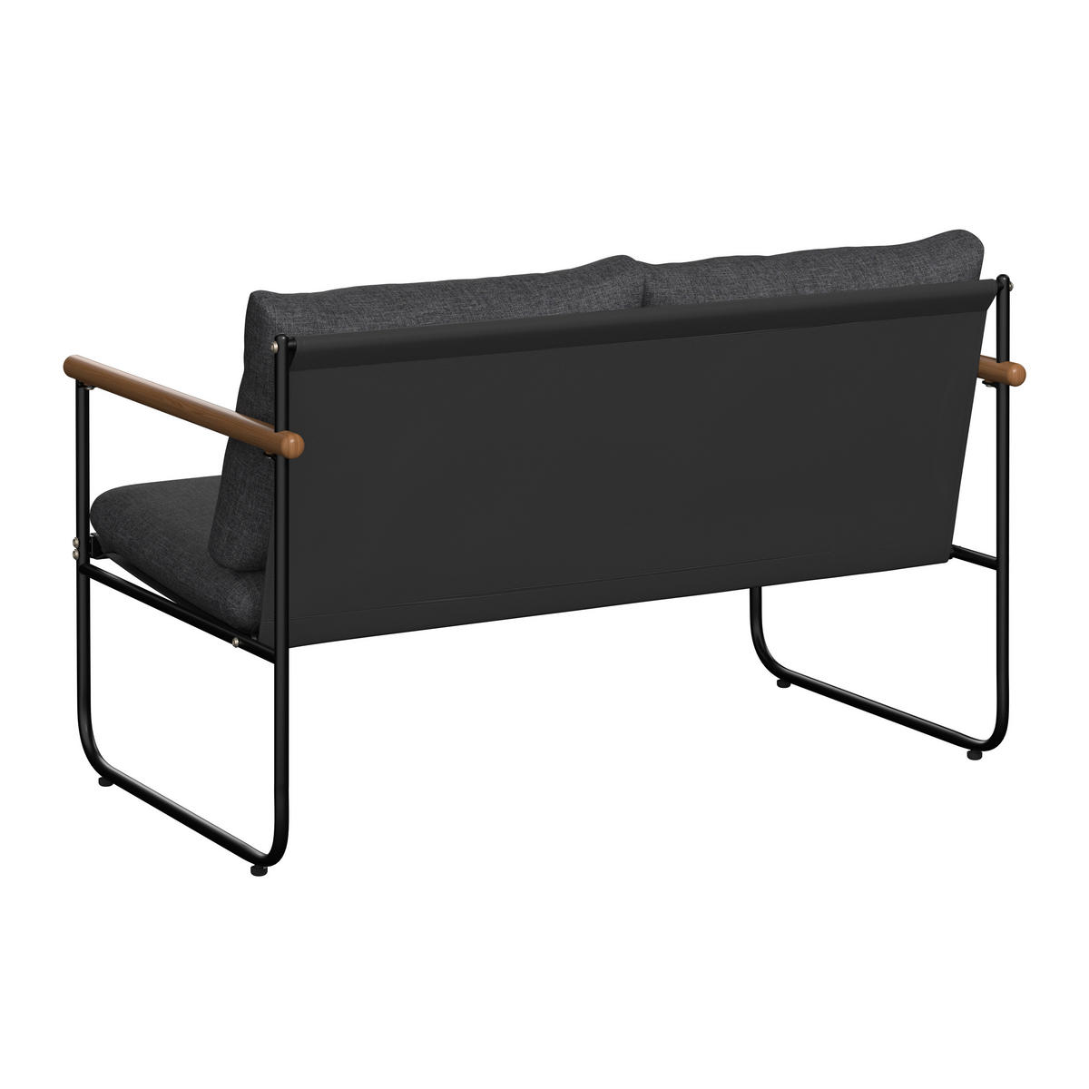 LOUNGEGARNITUR Eisen  - Anthrazit/Schwarz, MODERN, Glas/Textil (125/75/76cm) - Ambia Garden