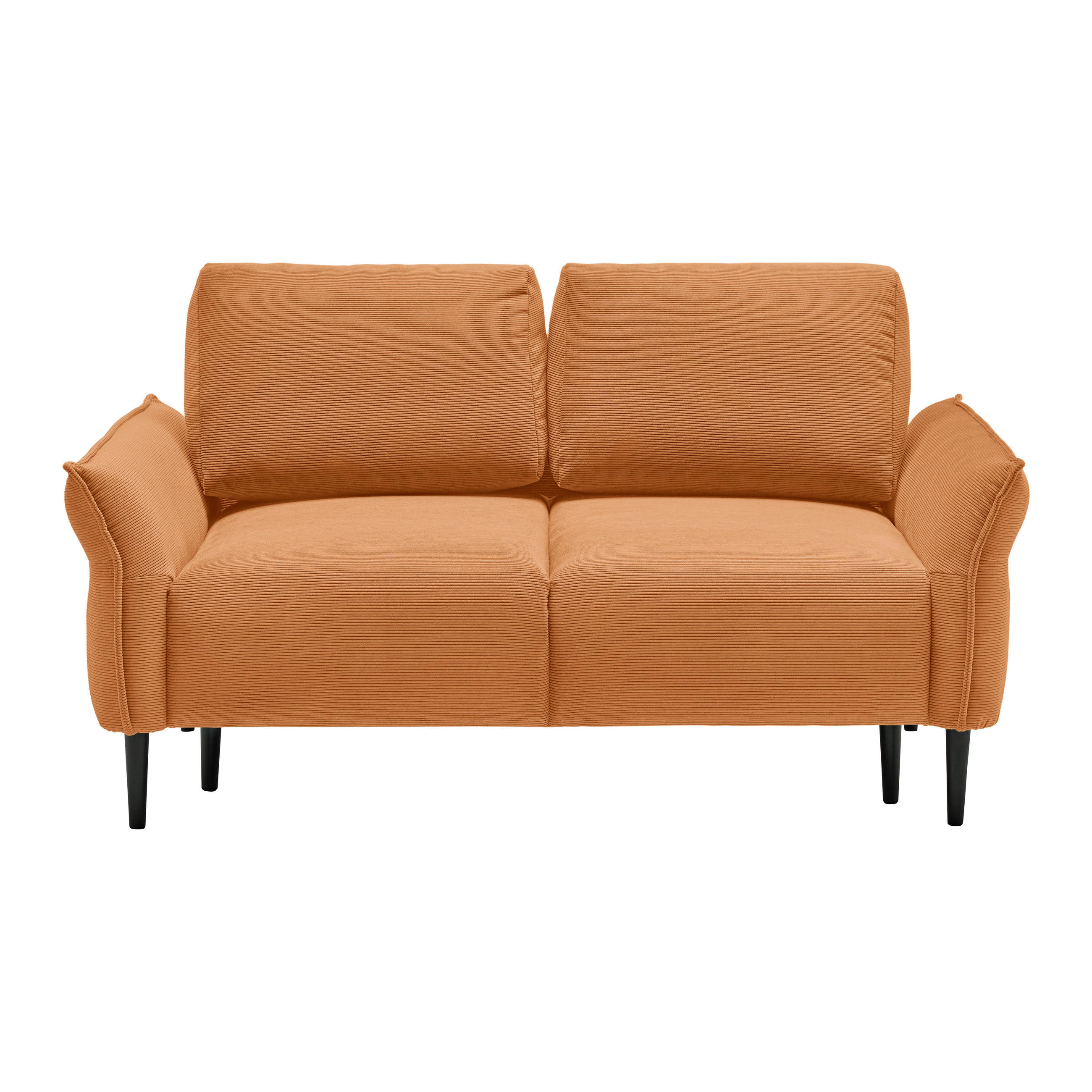 2-SITS SOFFA i textil orange  - orange/svart, Modern, trä/textil (150/85/92cm) - MID.YOU