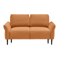 2-SITZER-SOFA Cord Orange  - Schwarz/Orange, Modern, Holz/Textil (150/85/92cm) - MID.YOU