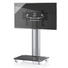 TV-RACK Schwarz, Silberfarben - Silberfarben/Schwarz, KONVENTIONELL, Glas/Metall (100/60/44cm)