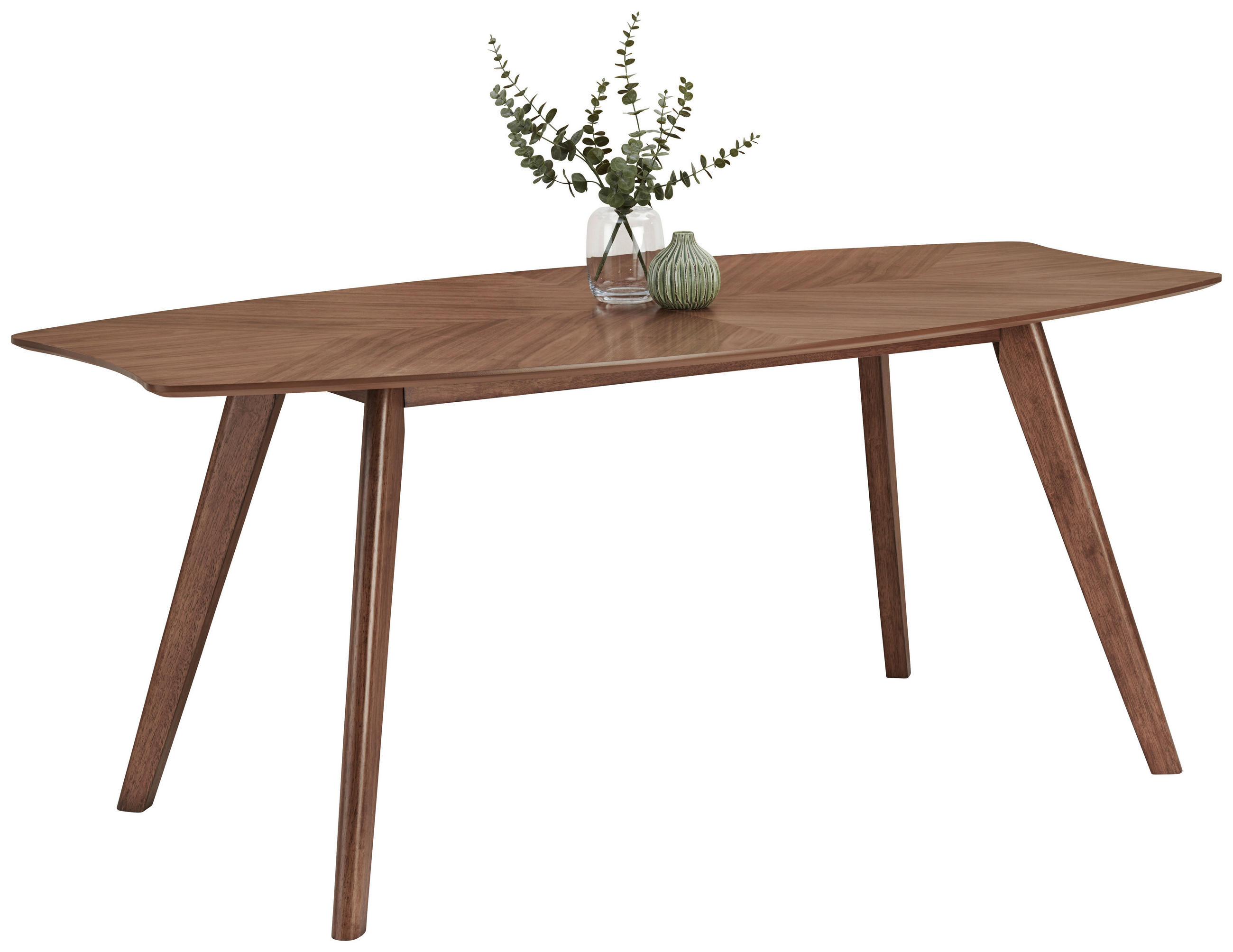 ESSTISCH Kautschukholz furniert formgebogen Walnussfarben  - Walnussfarben, LIFESTYLE, Holz/Holzwerkstoff (180/90/75cm) - Livetastic