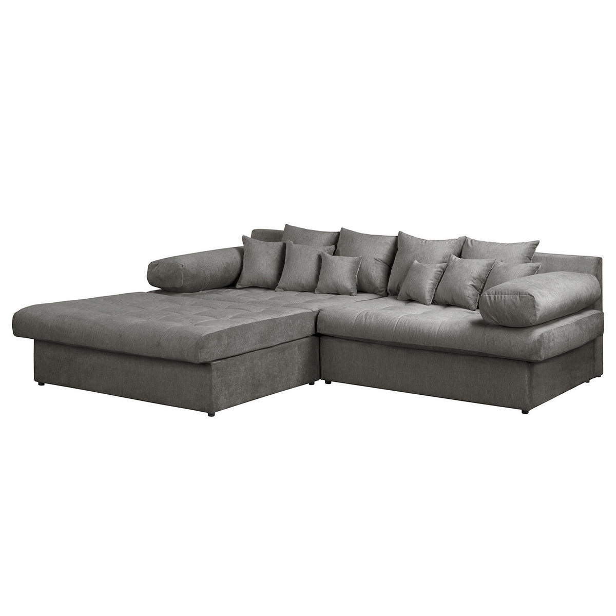 ECKSOFA Naomi Anthrazit Mikrofaser Rückenkissen  - Anthrazit/Schwarz, Design, Kunststoff/Textil (243/284cm) - P & B