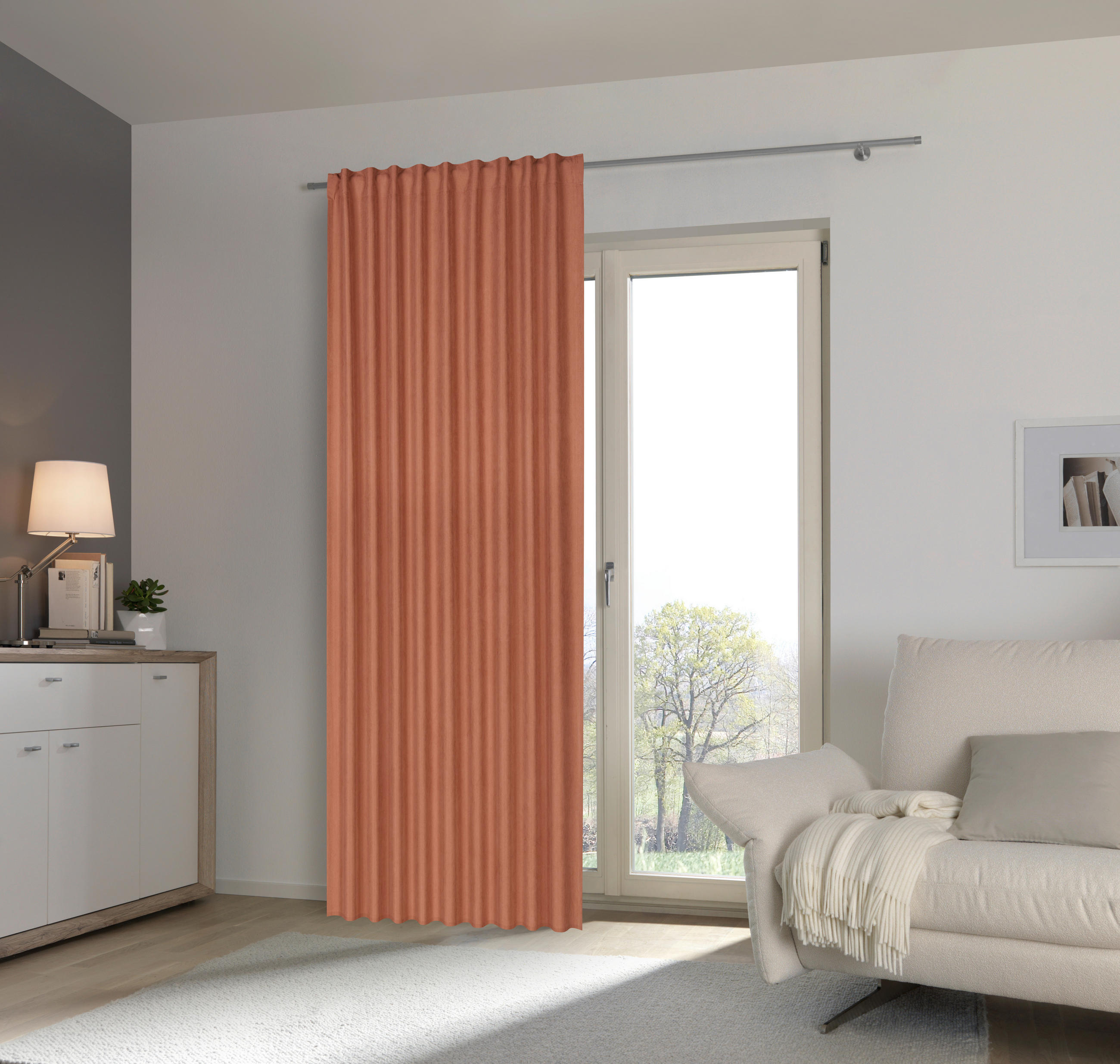 FERTIGVORHANG blickdicht  - Kupferfarben, Basics, Textil (140/245cm) - Esposa