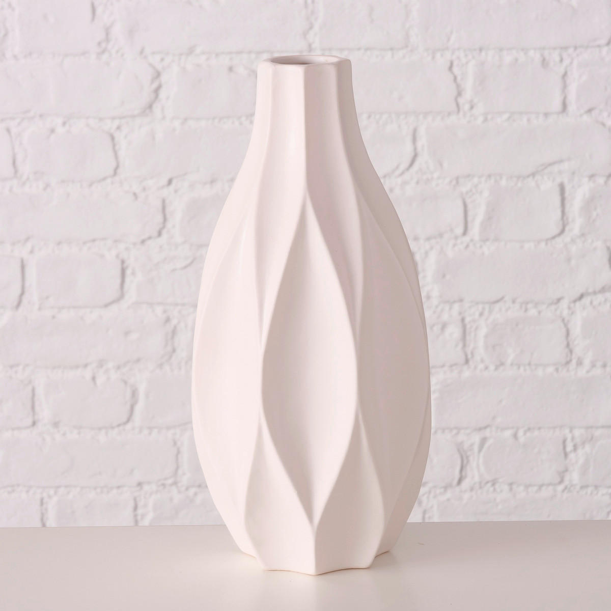 VASE  - Weiß, Basics, Keramik (16/30cm) - Boltze Home