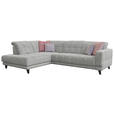 ECKSOFA  in Webstoff Grau  216/302 cm  - Schwarz/Grau, Design, Holz/Textil (216/302cm) - Xora