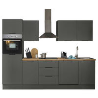 KÜCHENBLOCK   in Graphitfarben  - Schwarz/Graphitfarben, Basics, Holzwerkstoff/Metall (280/211/60cm) - Carryhome