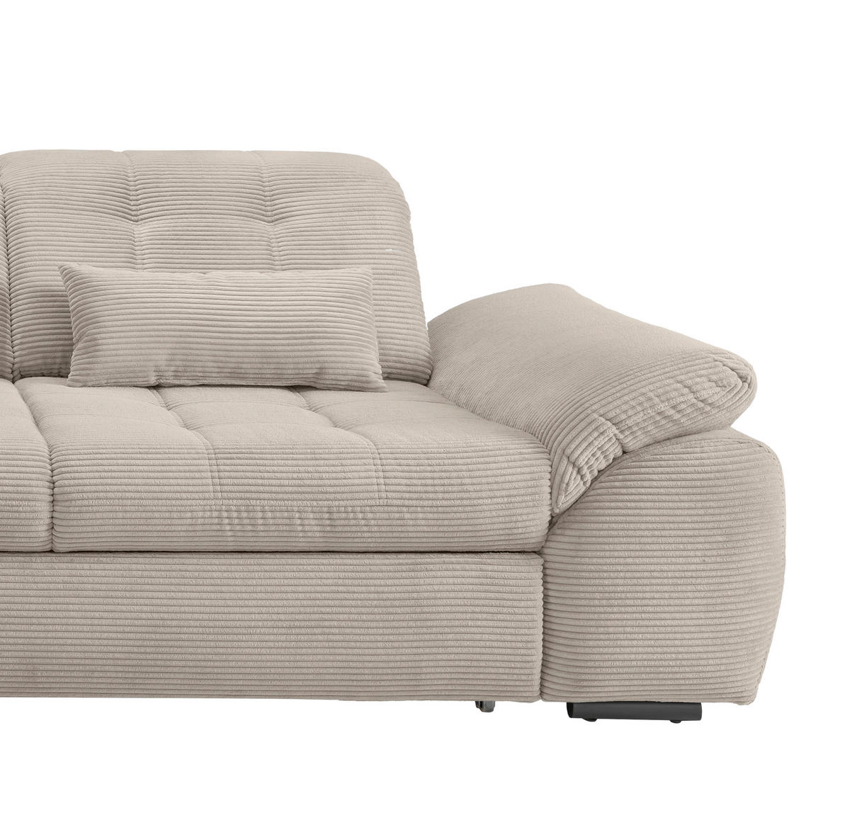 ECKSOFA in Cord Beige  - Beige/Schwarz, Modern, Textil/Metall (184/314cm) - Livetastic