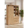 HIGHBOARD , 120/182/43 cm, 3 Schublade(n)  - Eichefarben/Schwarz, LIFESTYLE, Holzwerkstoff/Kunststoff (120/182/43cm) - Landscape