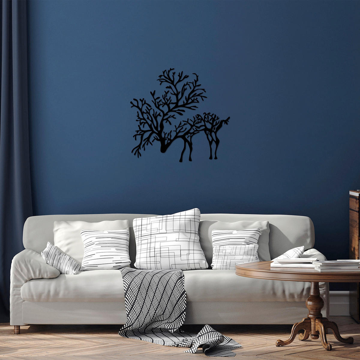 METALLBILD Schwarz 66/70 cm  - Schwarz, Basics, Metall (66/70cm) - X-Mas