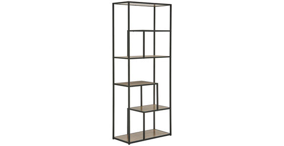 REGAL Naturfarben, Schwarz  - Schwarz/Naturfarben, Basics, Holzwerkstoff/Metall (70/170/33cm) - Xora