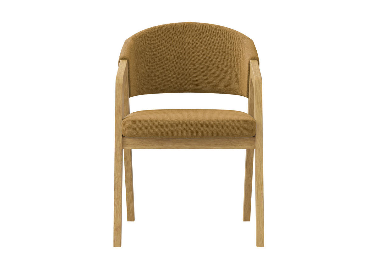 ARMLEHNSTUHL  Stoffauswahl Mikrofaser  Eichefarben, Currygelb  - Currygelb/Eichefarben, KONVENTIONELL, Holz/Textil (59/96/60cm) - Carryhome