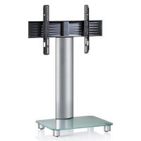 TV-Rack in Klar/Silberfarbe - Klar/Silberfarben, Konventionell, Glas/Metall (60/100/44cm) - MID.YOU