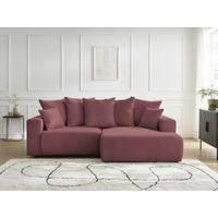 ECKSOFA Ottomane rechts  ATILLA Rot Flachgewebe  - Rot/Schwarz, MODERN, Kunststoff/Textil (244/149cm)