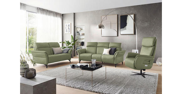TRAPEZSOFA in Mikrofaser Hellgrün - Schwarz/Hellgrün, KONVENTIONELL, Textil/Metall (221/103/95cm) - Dieter Knoll