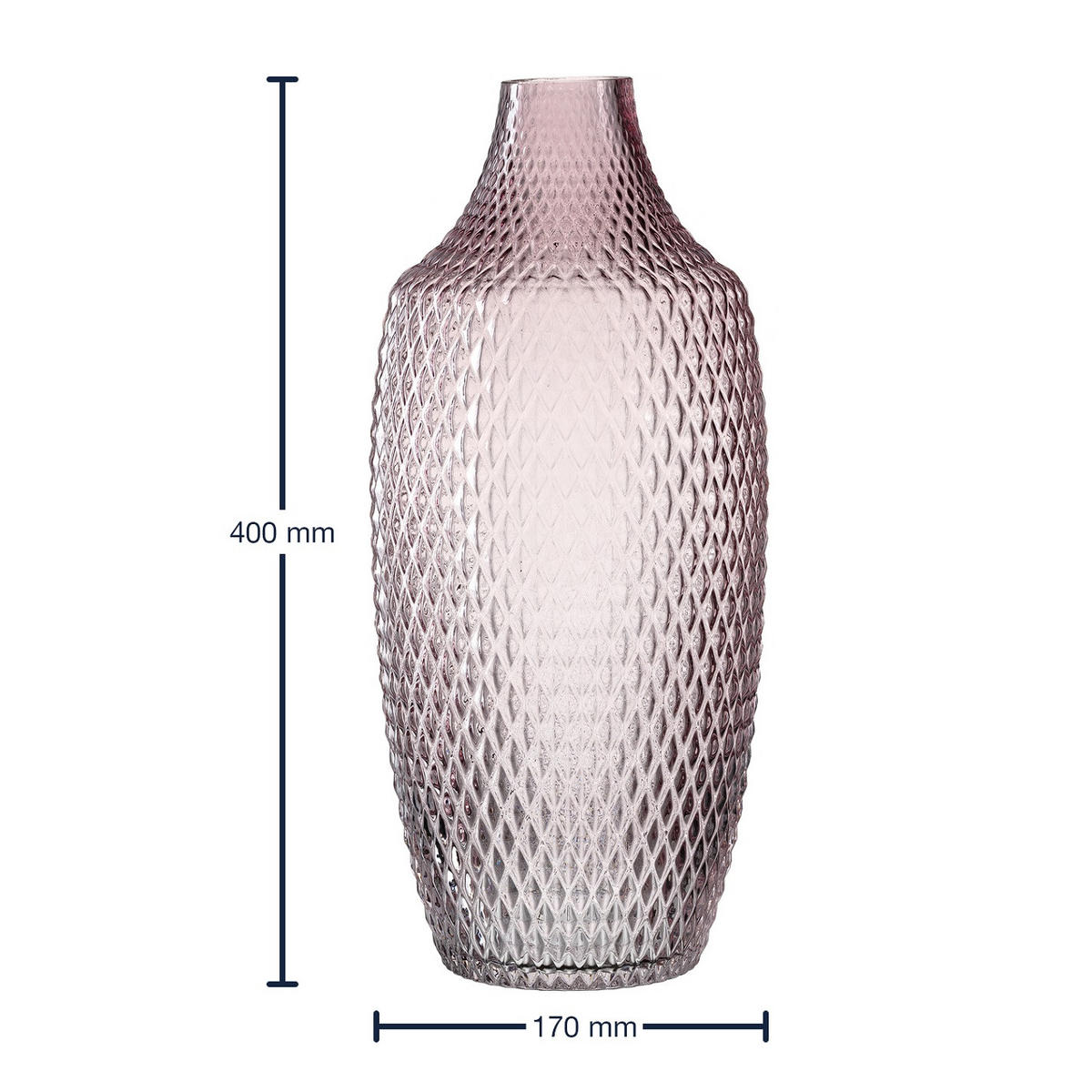 VASE 40,00 cm  - Violett, Basics, Glas (17/40cm) - Leonardo