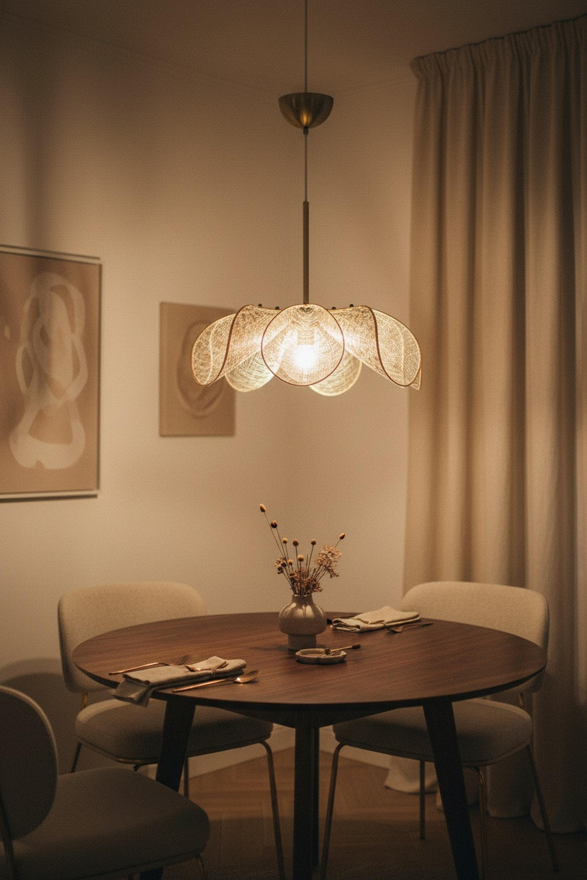 PENDELLEUCHTE Styrka 63/50/63 cm  - Beige/Messingfarben, Basics, Glas/Textil (63/50/63cm) - Markslöjd