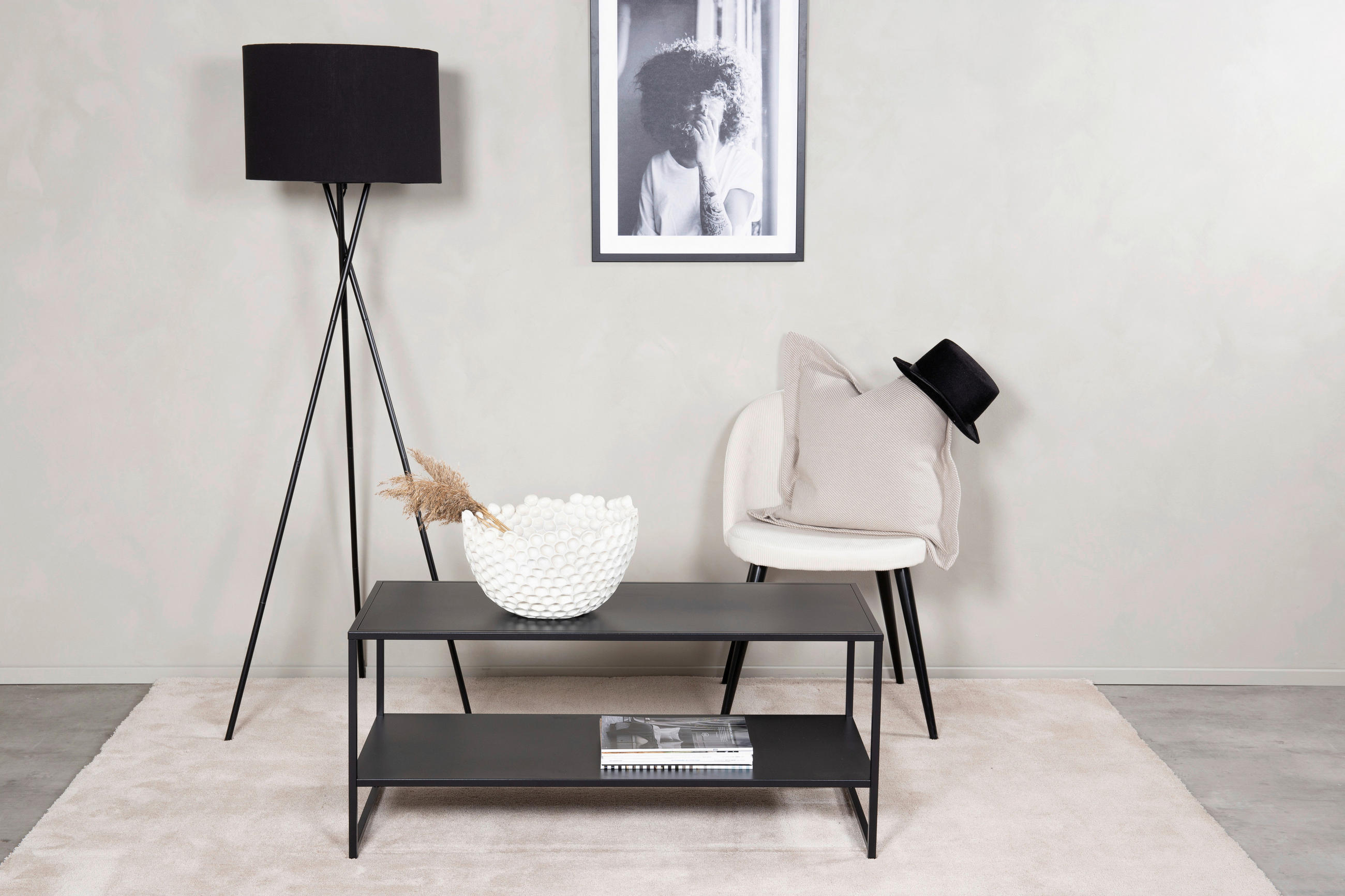 SOFFBORD i metall 102/43/45 cm  - svart, Design, metall (102/43/45cm) - Livetastic