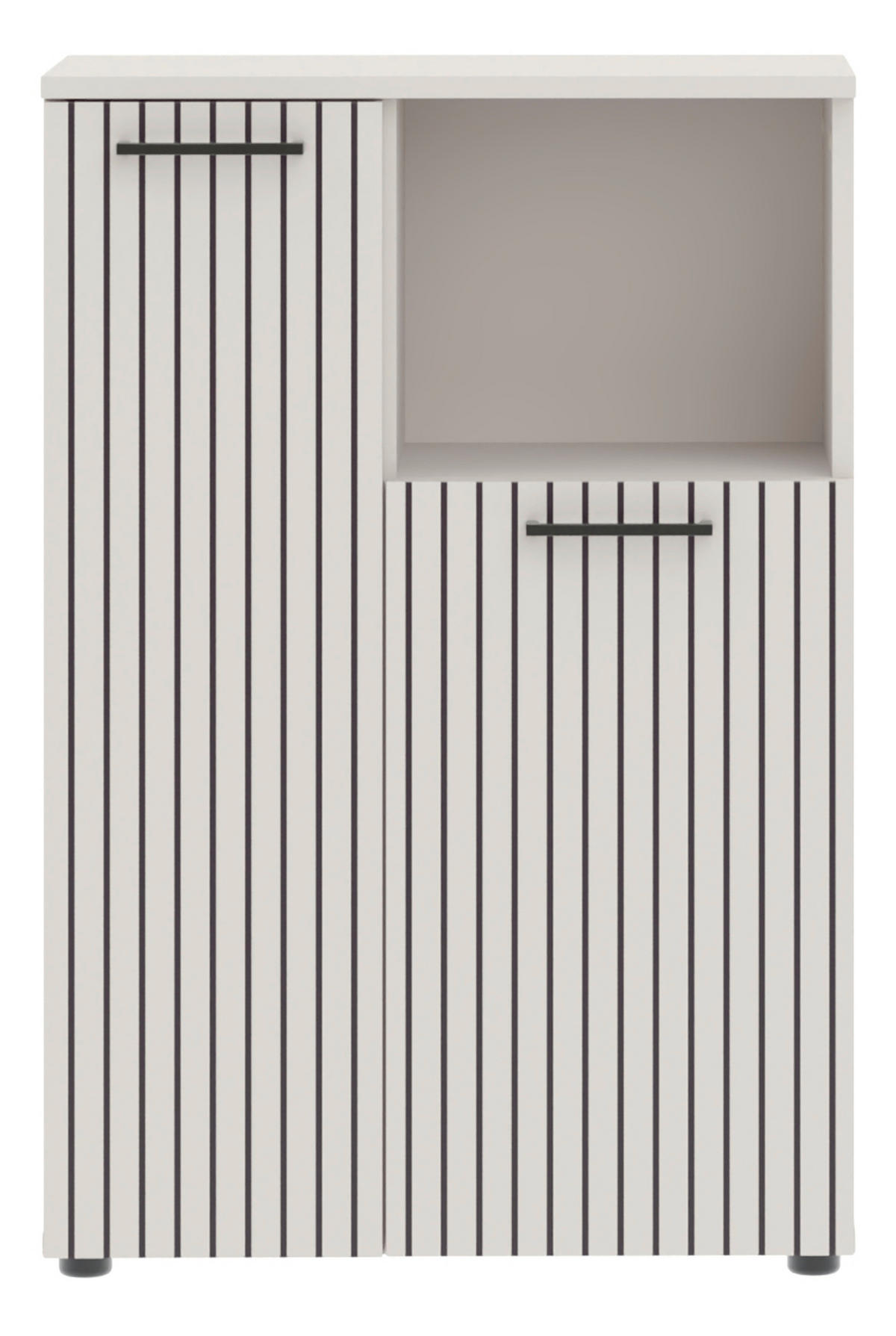 STREDNE VYSOKÁ SKRINKA kašmírová  - čierna/kašmírová, Trend, kov/kompozitné drevo (60/89/30cm) - Respekta