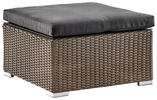 LOUNGEHOCKER Grau, Schwarz Aluminium  - Schwarz/Grau, Design, Kunststoff/Textil (71/34/71cm) - Ambia Garden