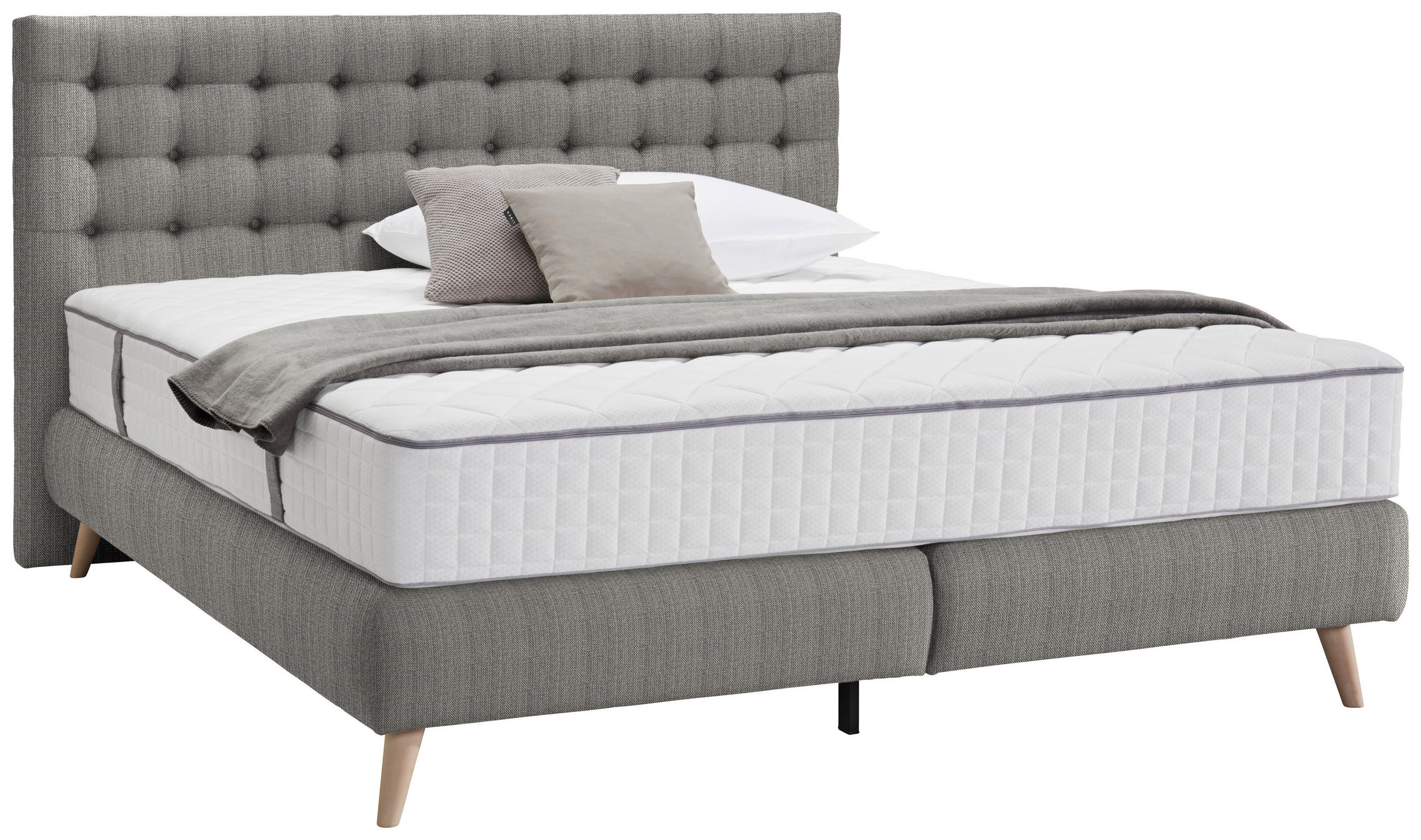 Carryhome BOXSPRINGOVÁ POSTEĽ, 120/200 cm svetlosivá.